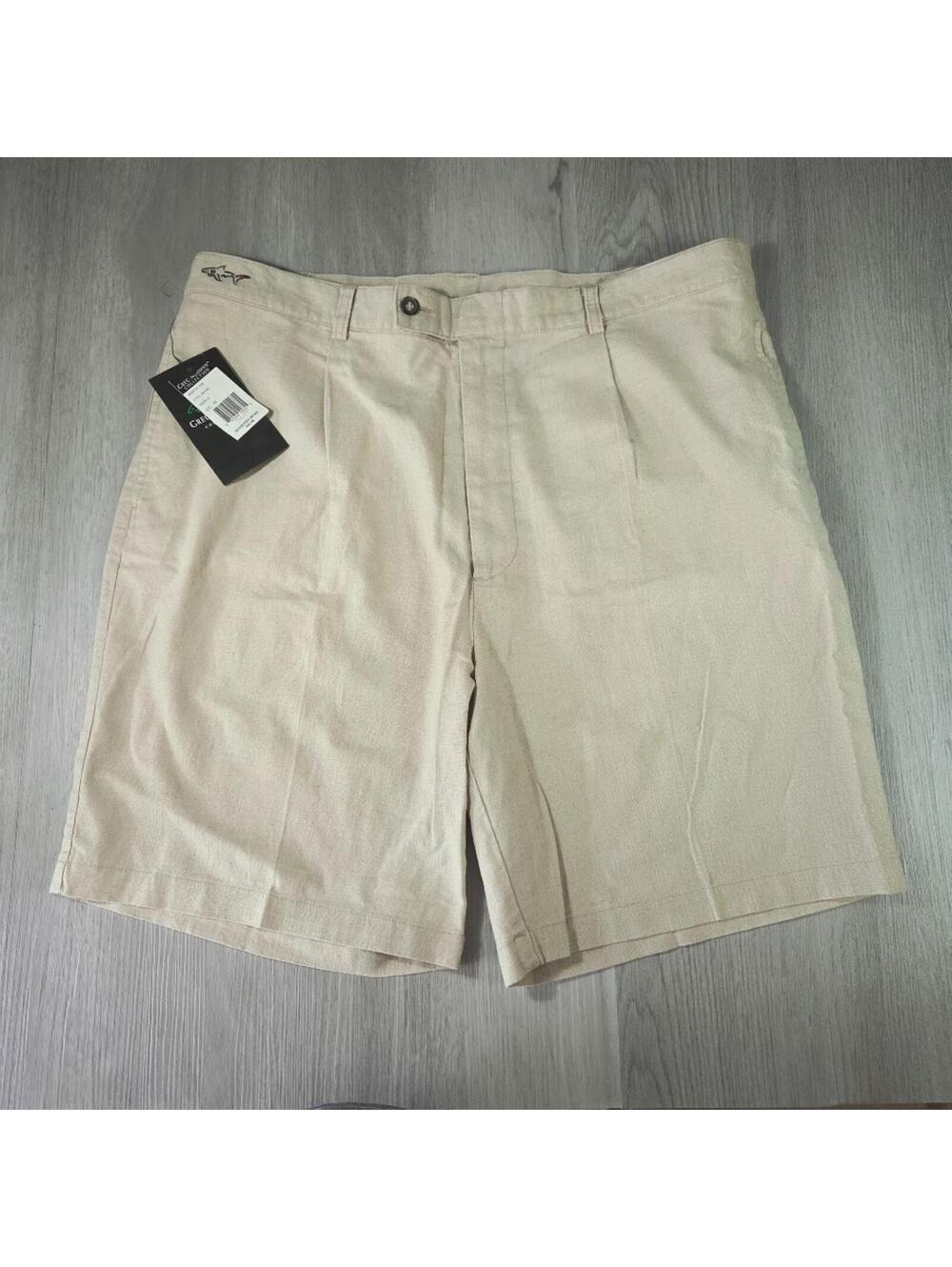 Greg Norman Collection Men's 40 Beige Linen Cotton Blend Shorts W40 NWT